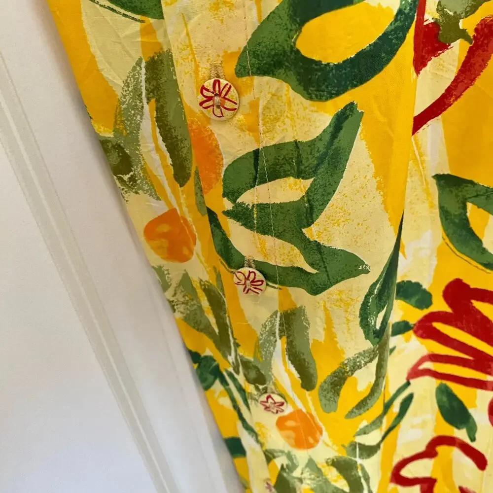 Vintage Xtreme Island Designs Short Sleeve Maxi Dress Bright Floral Large - Picture 4 of 9